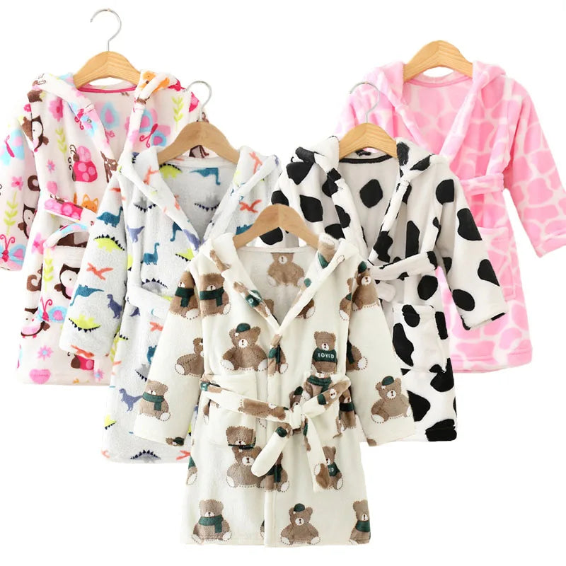 Children Bath Robes Flannel For Winter