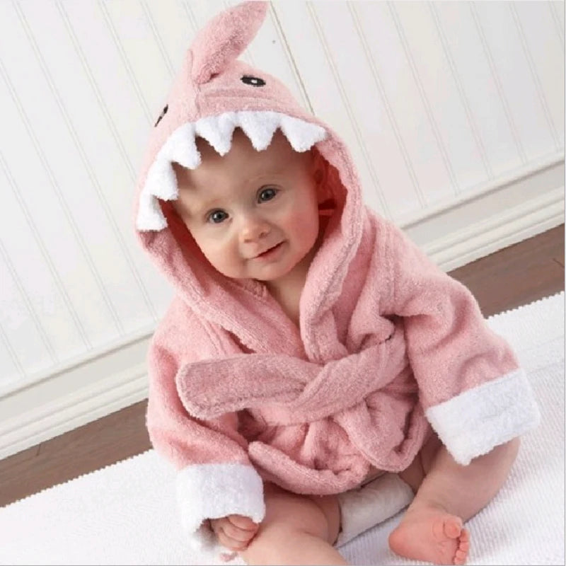 Ultra-Soft Baby Bathrobe With Cute Character Hood