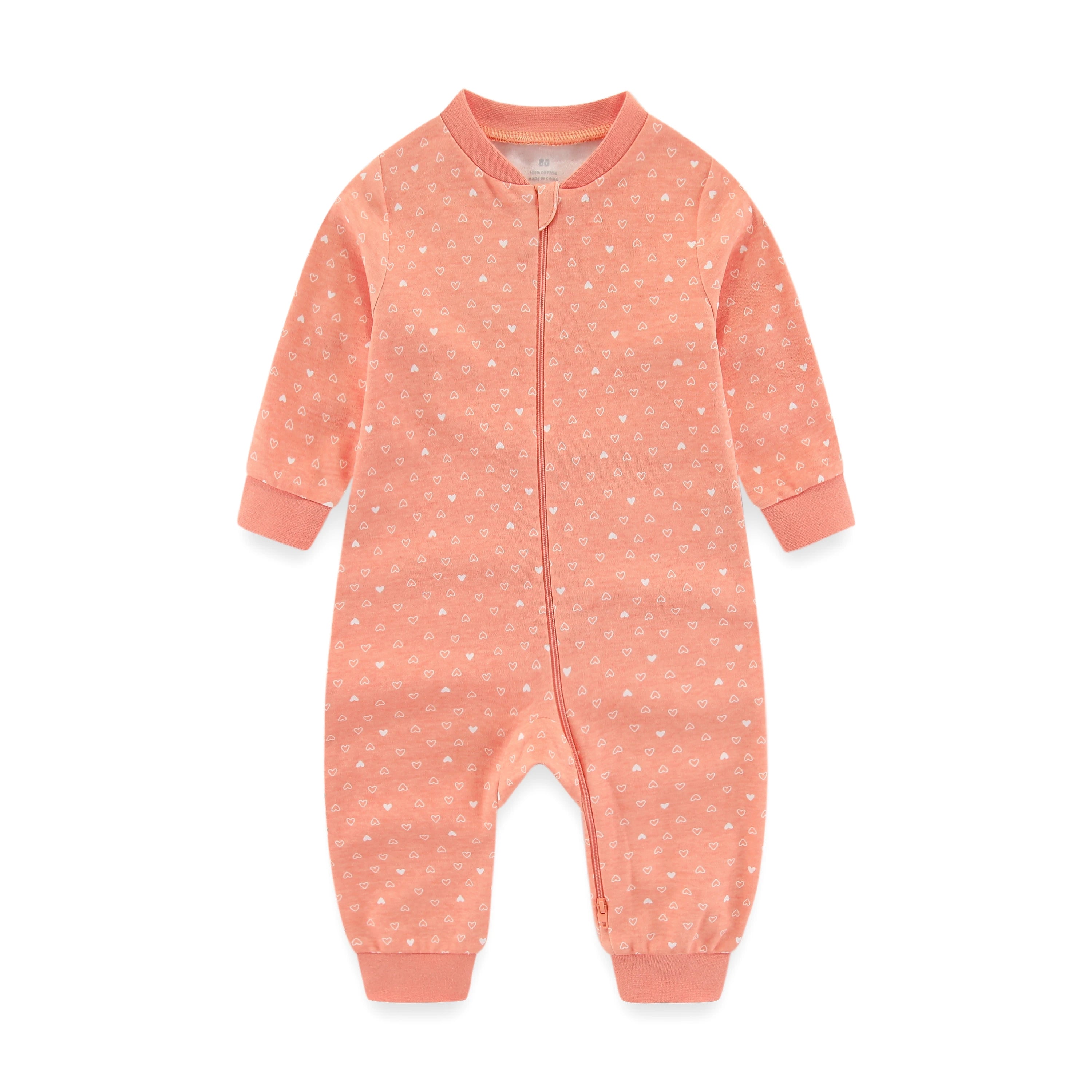 Cute Organic Cotton Baby Pajamas With 2-way Zipper