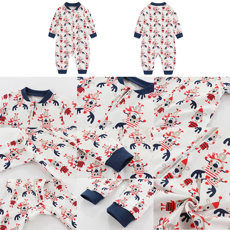 Cute Organic Cotton Baby Pajamas With 2-way Zipper