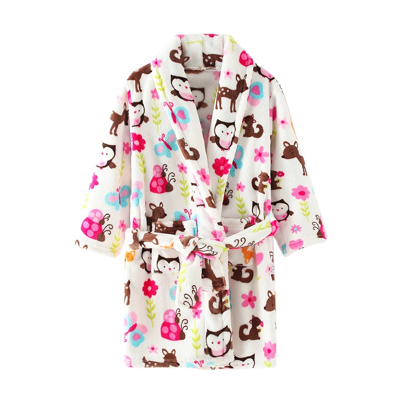 Children’s Plush Printed Bathrobe – Soft, Cozy & Adorably Fun