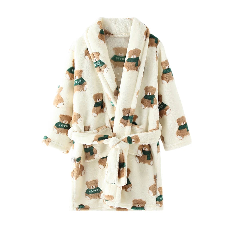 Children’s Plush Printed Bathrobe – Soft, Cozy & Adorably Fun