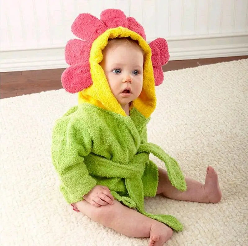 Ultra-Soft Baby Bathrobe With Cute Character Hood