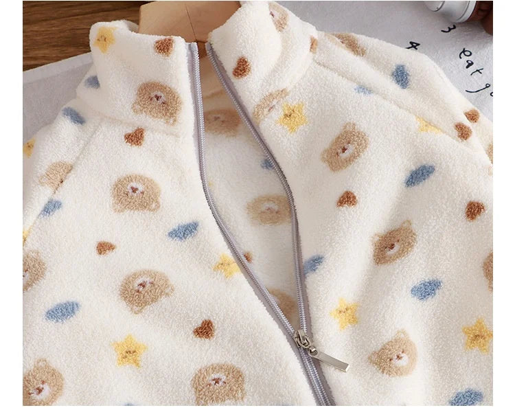 Thick Fleece Zip-Up Set