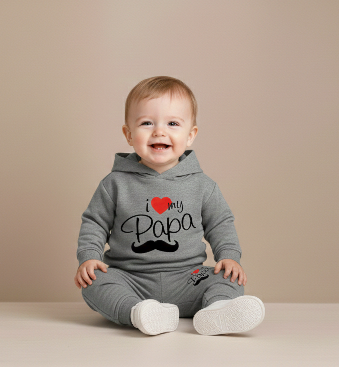 💙 I Love My Papa Baby Hoodie Set