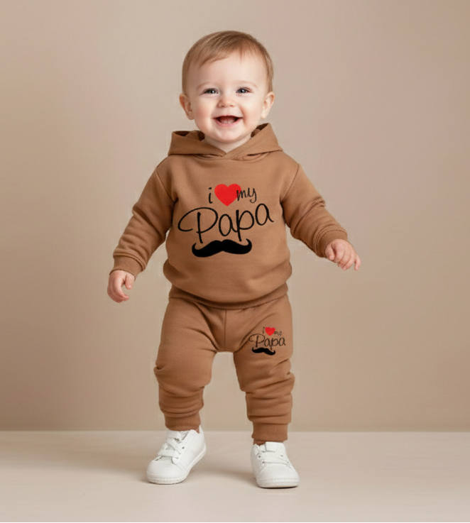 💙 I Love My Papa Baby Hoodie Set
