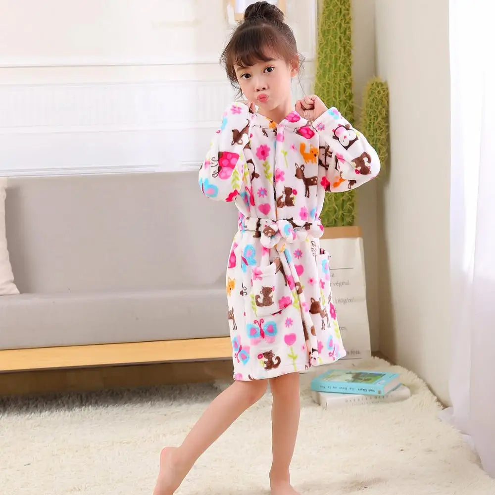 Children Bath Robes Flannel For Winter