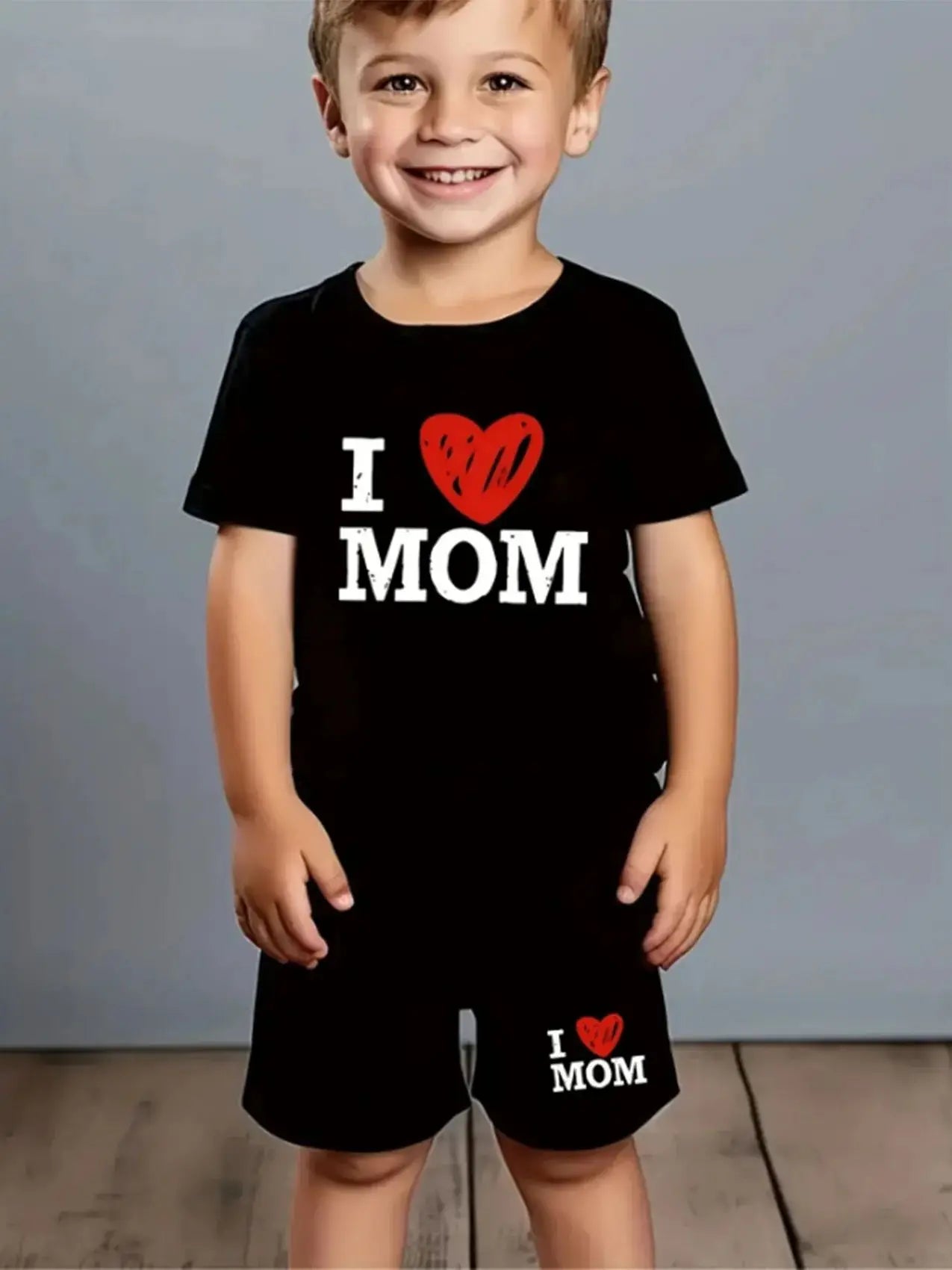 I Love Mom Two-Piece Kids Outfit❤️