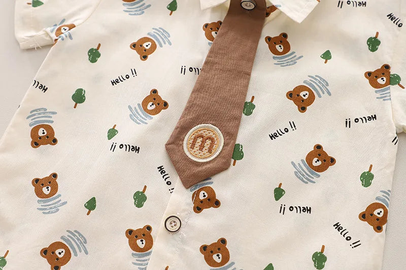 Little Gentleman – Stylish Boys’ Shirt & Shorts Outfit Set