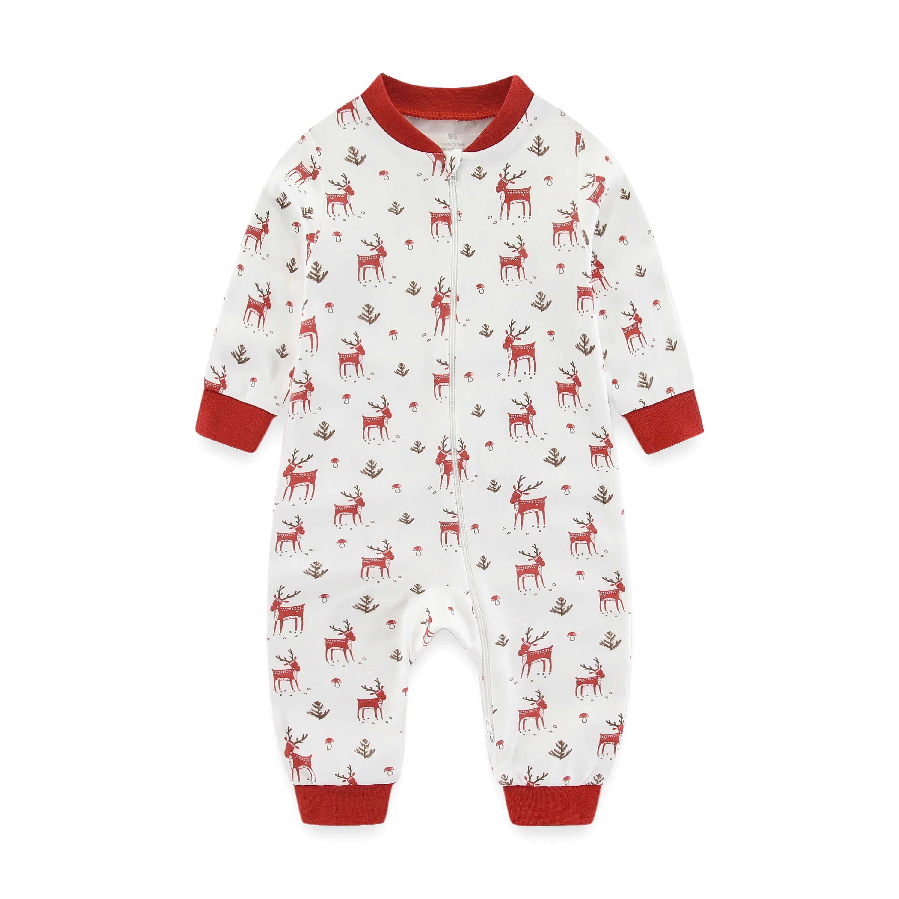 Cute Organic Cotton Baby Pajamas With 2-way Zipper