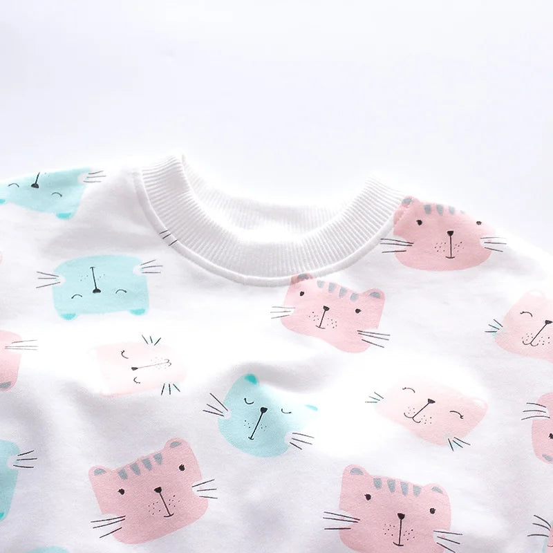 Kitty Print Tracksuit Set