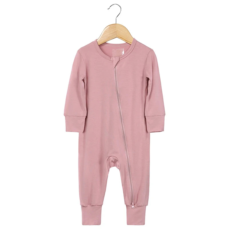 Baby Zip Pajamas – Solid Neutrals Collection