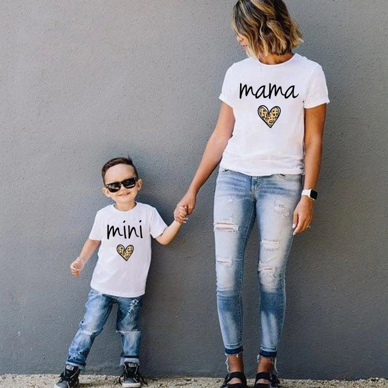 Leopard Heart "Mama & Mini" Tees