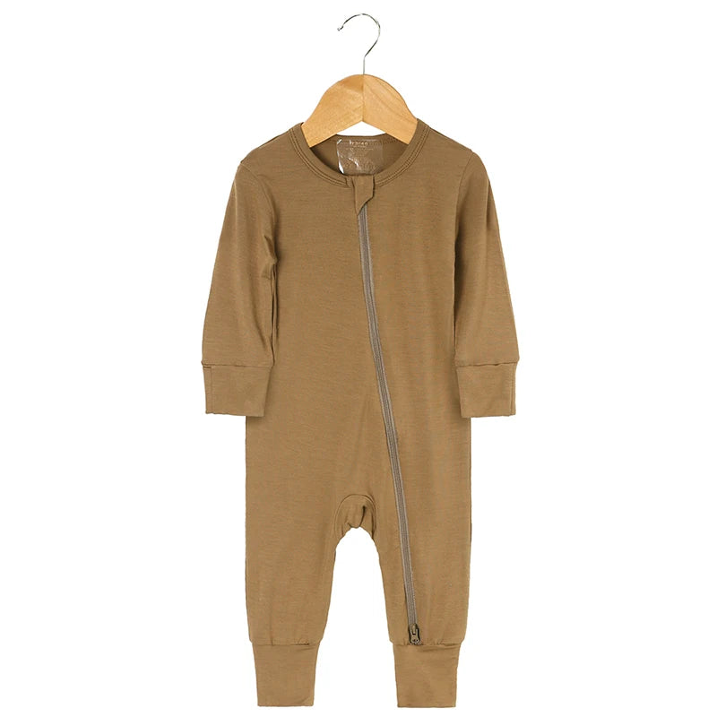 Baby Zip Pajamas – Solid Neutrals Collection