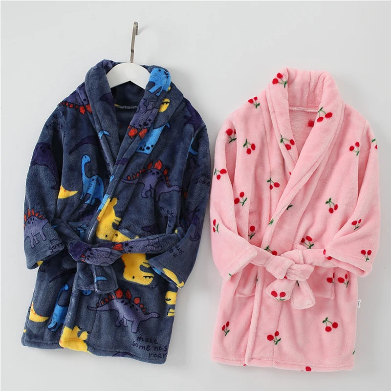 Children’s Plush Printed Bathrobe – Soft, Cozy & Adorably Fun