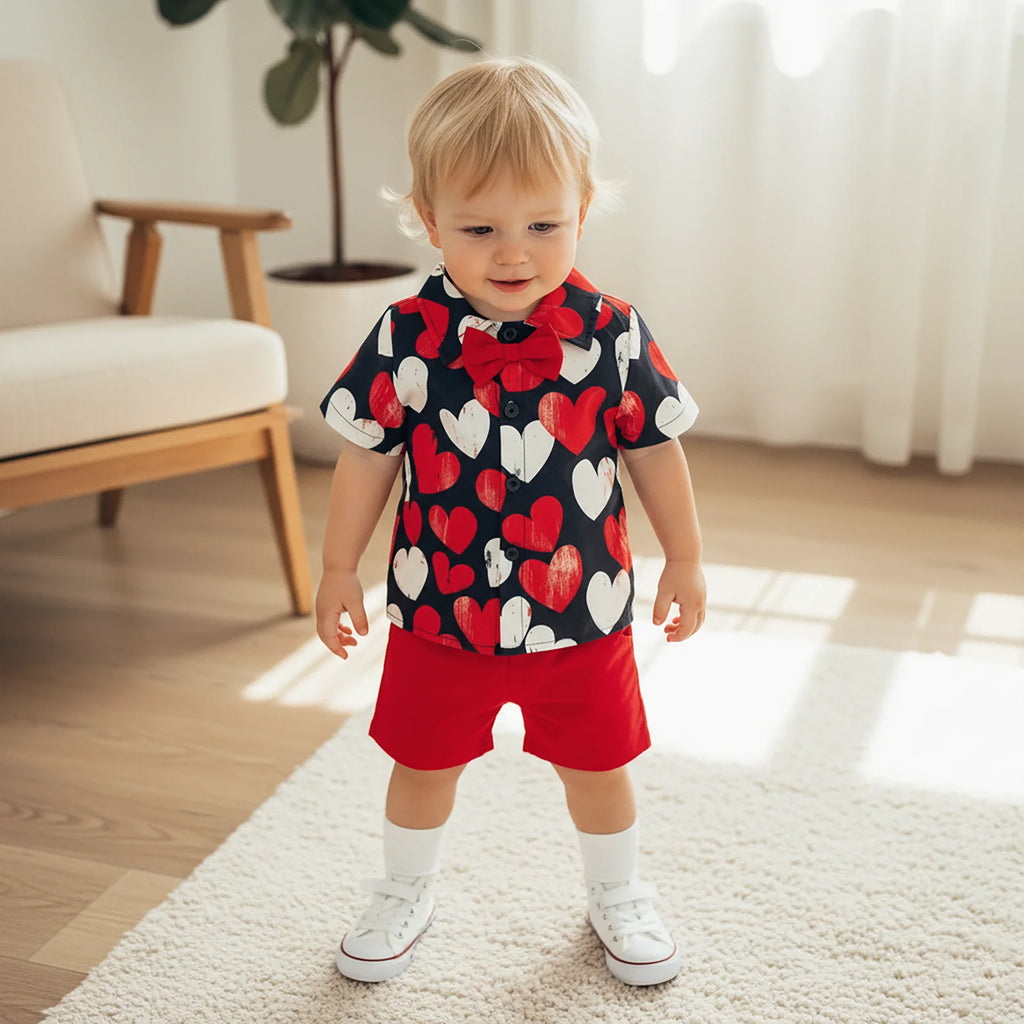 Little Heartbreaker Bowtie Short Set