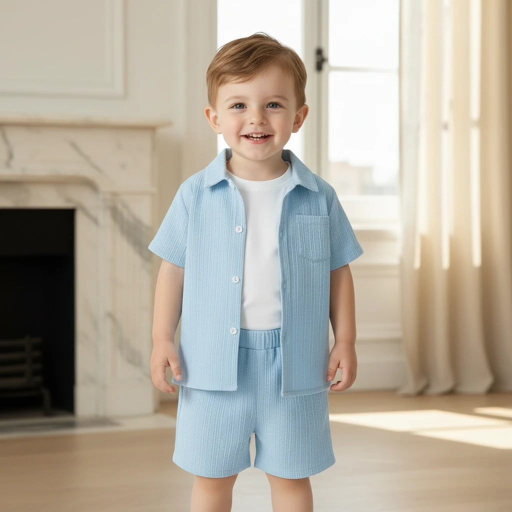 Coastal Breeze: 2-Piece Textured Muslin Set