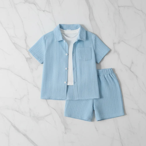 Coastal Breeze: 2-Piece Textured Muslin Set