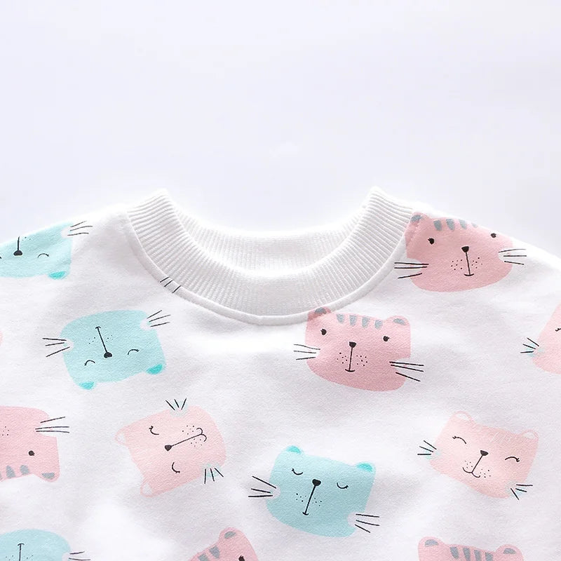 Kitty Print Tracksuit Set