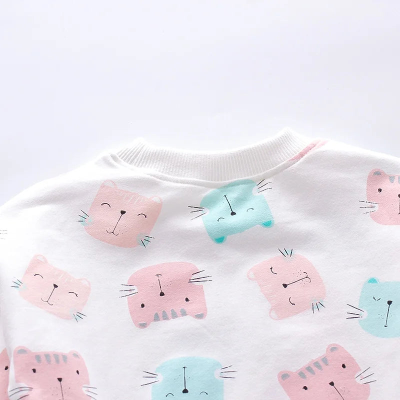 Kitty Print Tracksuit Set