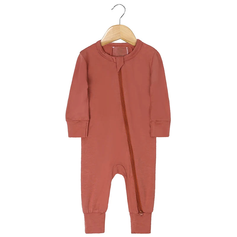 Baby Zip Pajamas – Solid Neutrals Collection
