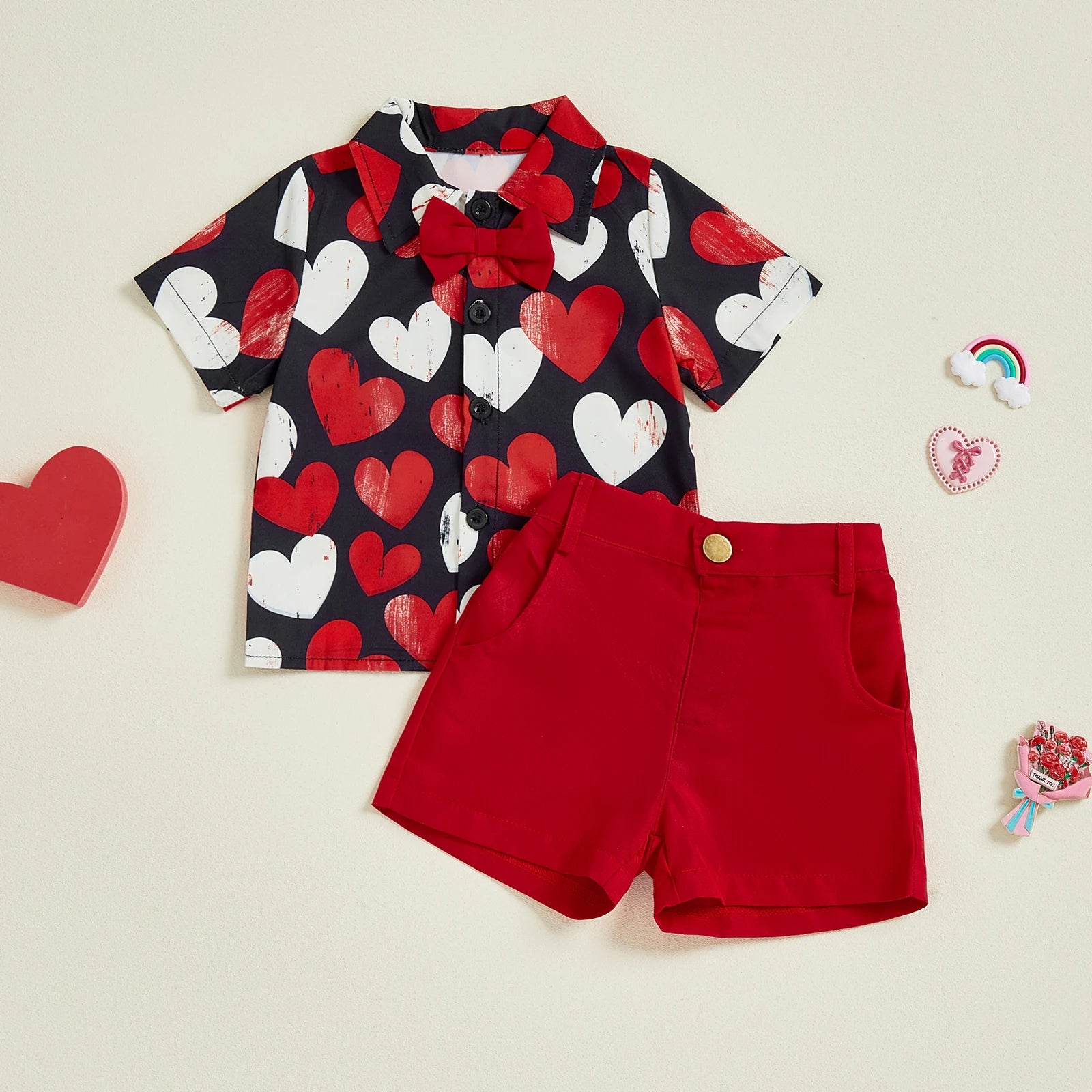 Little Heartbreaker Bowtie Short Set