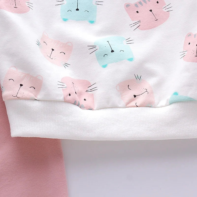 Kitty Print Tracksuit Set