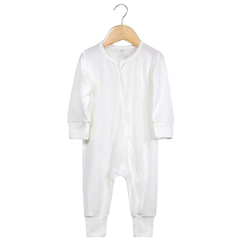Baby Zip Pajamas – Solid Neutrals Collection