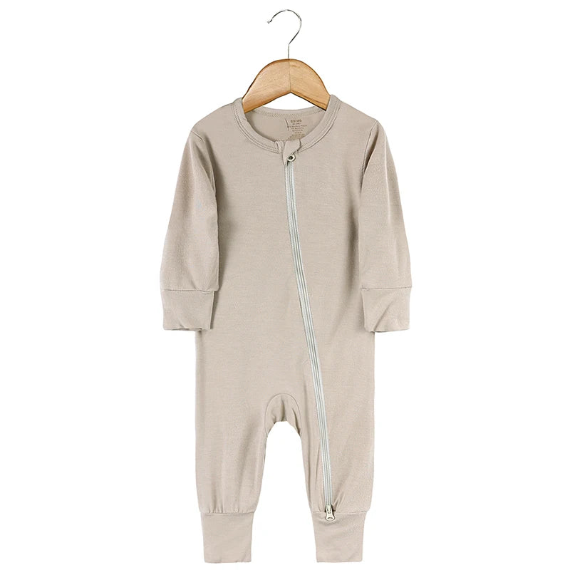 Baby Zip Pajamas – Solid Neutrals Collection