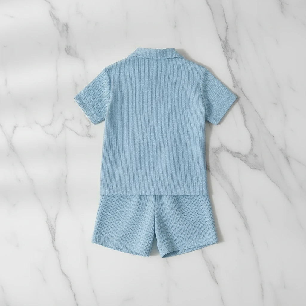 Coastal Breeze: 2-Piece Textured Muslin Set