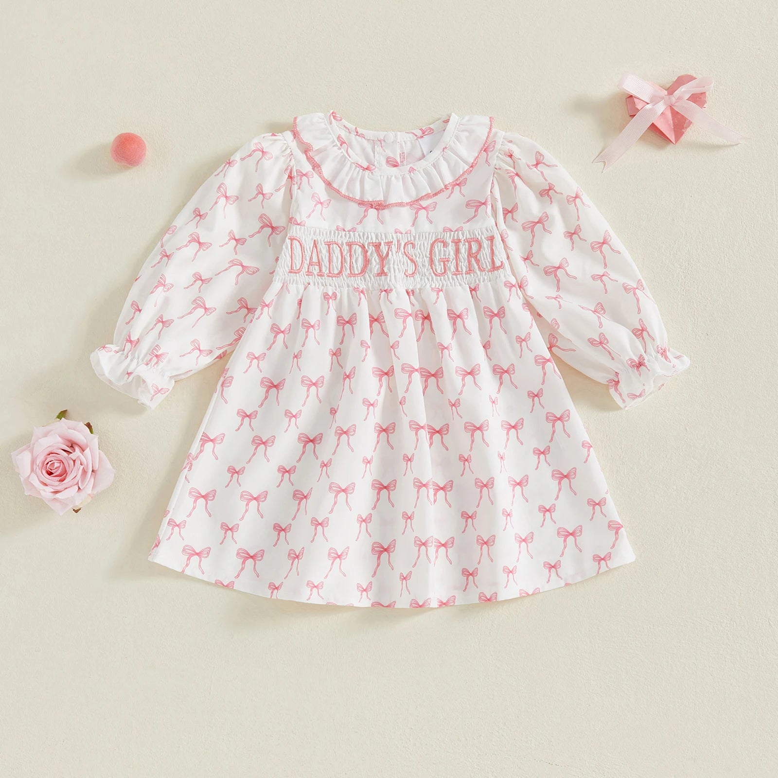 🎀 Daddy’s Girl Bow Print Dress