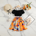 Sunshine Elegance – Girls’ Tropical Two-Piece Outfit Set