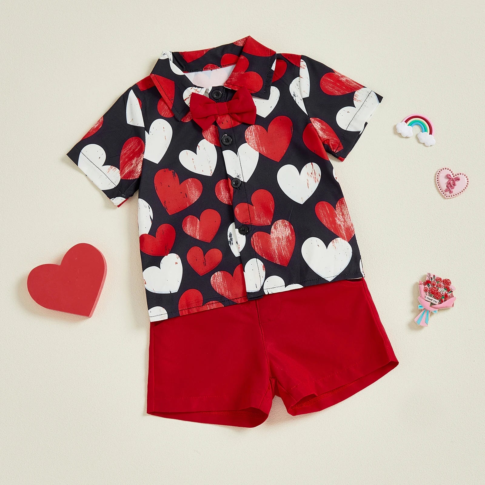 Little Heartbreaker Bowtie Short Set