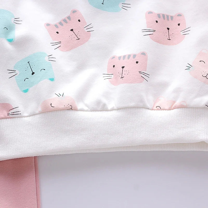 Kitty Print Tracksuit Set