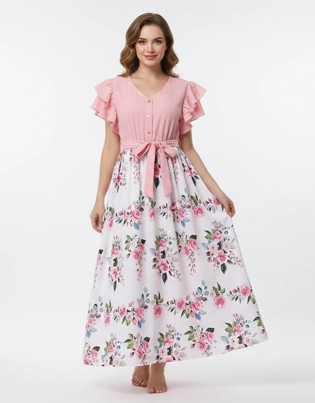 Matching mother and daughter floral collection