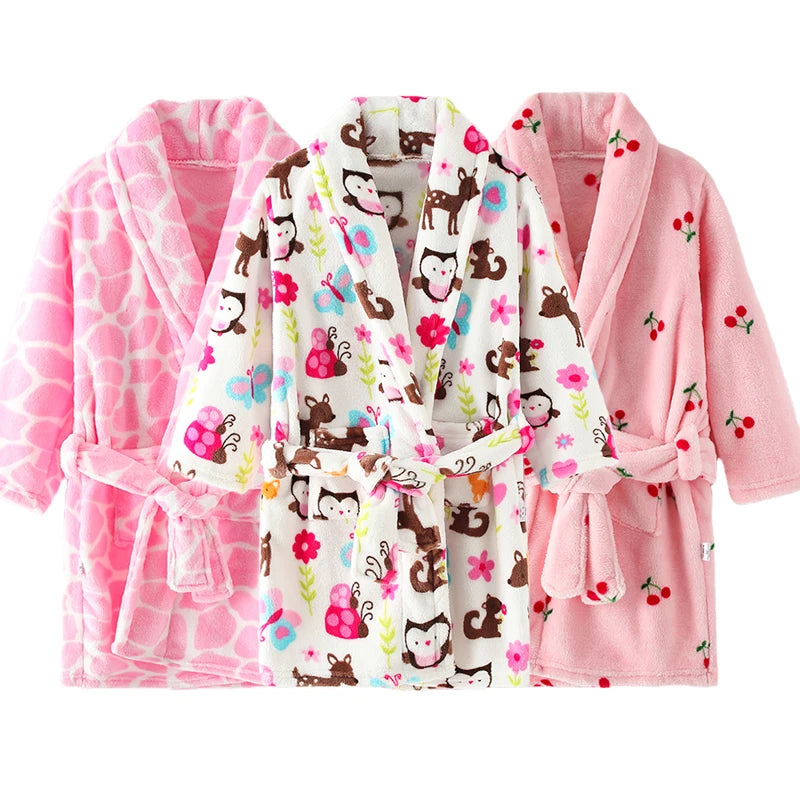 Children’s Plush Printed Bathrobe – Soft, Cozy & Adorably Fun