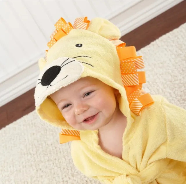 Ultra-Soft Baby Bathrobe With Cute Character Hood