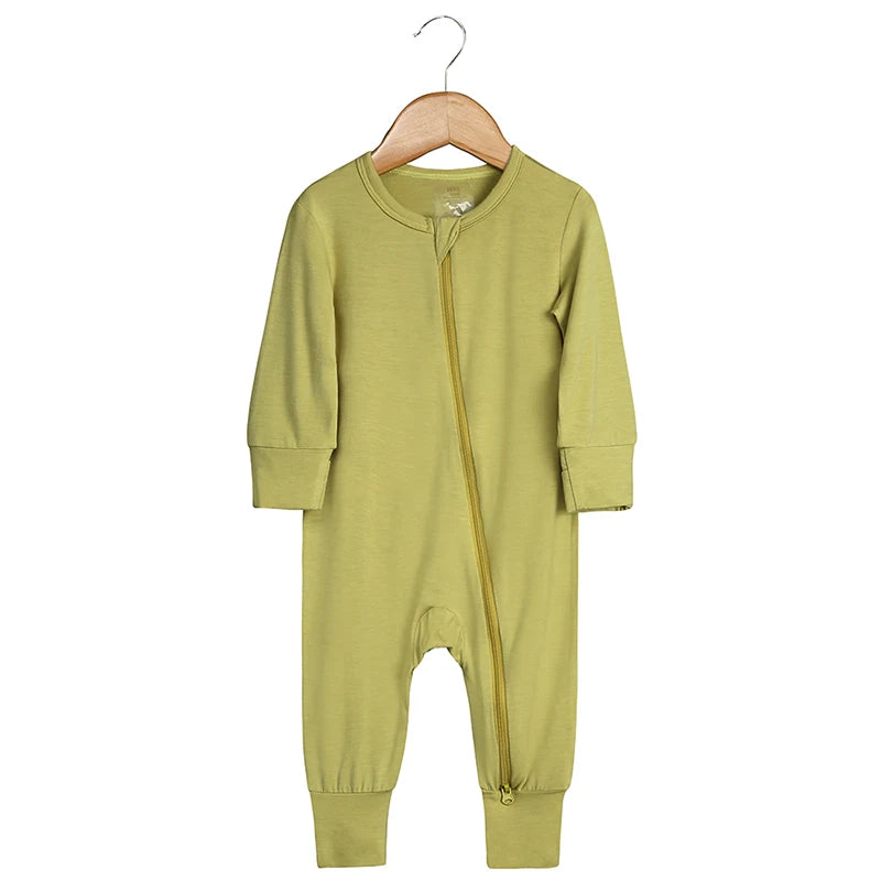 Baby Zip Pajamas – Solid Neutrals Collection