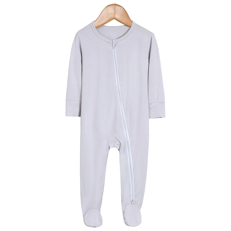 Baby Zip Pajamas – Solid Neutrals Collection