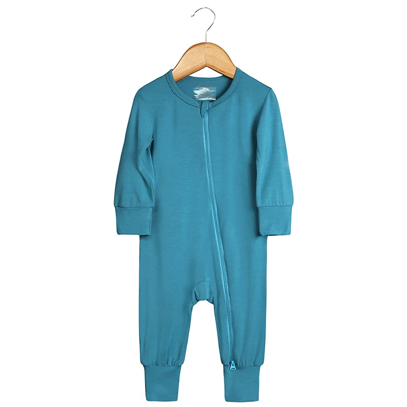 Baby Zip Pajamas – Solid Neutrals Collection